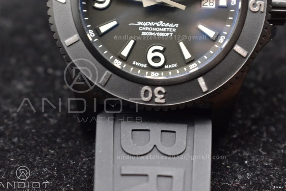 Automatic Strap Superocean Black 1:1 Bezel On Black Edition Dial Best A2824 Black TF 44 Rubber 0523